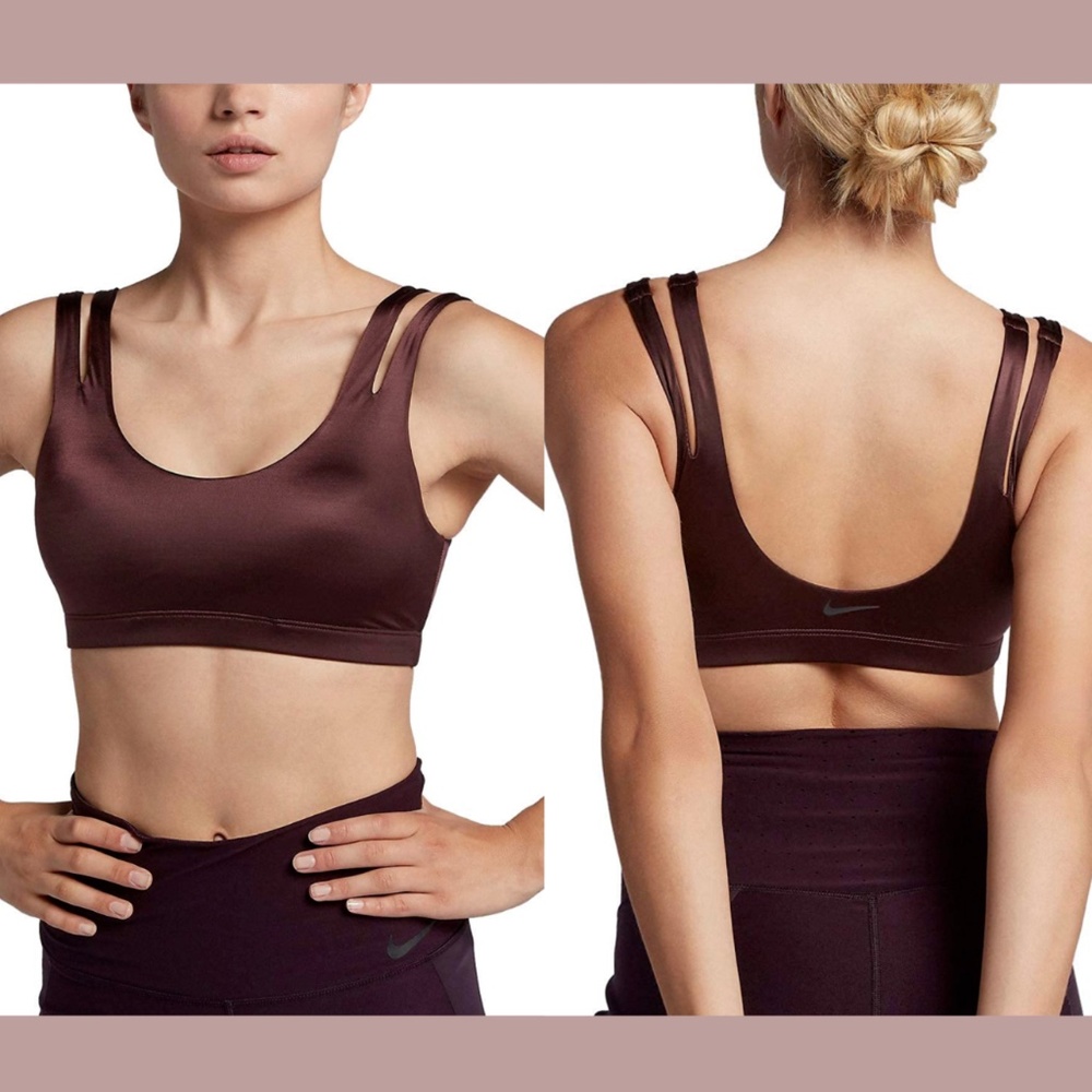 NWT Nike [ Small‎ ] Indy Shine Dri-FIT Sports Bra in Wine Red